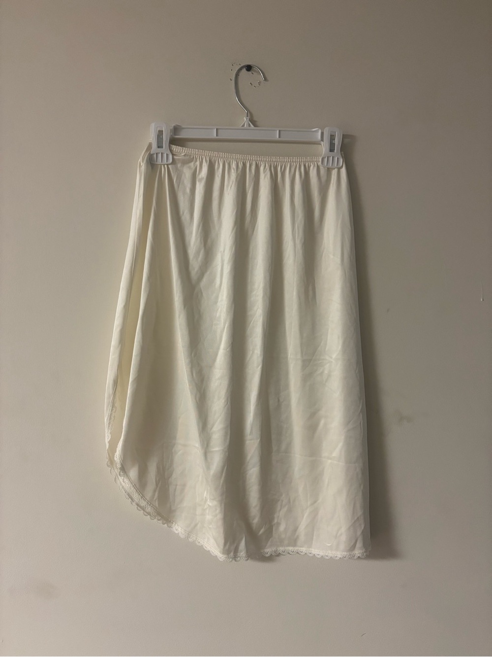 Vintage Warner’s Half Slip Skirt Cream White Lace Trim Size M